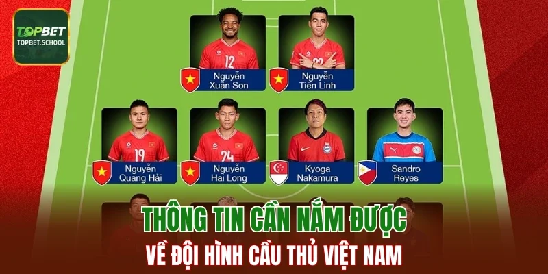 Thông tin cần nắm được về đội hình cầu thủ Việt Nam